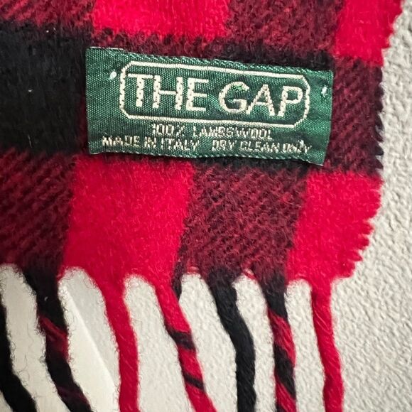 GAP 100% Lambswool Plaid Fringe Scarf - Picture 3 of 3